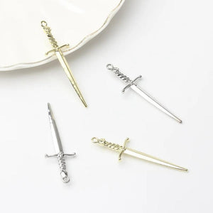 European Retro Alloy Sword Pendant Diy Jewelry Materials