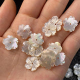 Carved-flowered Mother Of Pearl Shell Beads for Jewelry Making