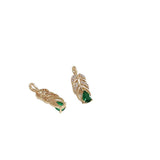 Copper Plated Zircon Leaf Pendant for DIY Jewelry 4pcs