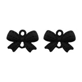 Retro Bow Alloy Double Hole Pendant DIY Earrings Accessories 10pcs