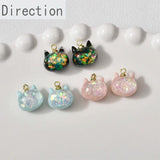 3D Glitter Kitten Head Resin Pendant Jewelry DIY