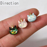 3D Glitter Kitten Head Resin Pendant Jewelry DIY