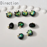 3D Glitter Kitten Head Resin Pendant Jewelry DIY