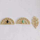 Alloy Multi-Pendant Fan-Shaped Geometric Hollow Leaves DIY Jewelry