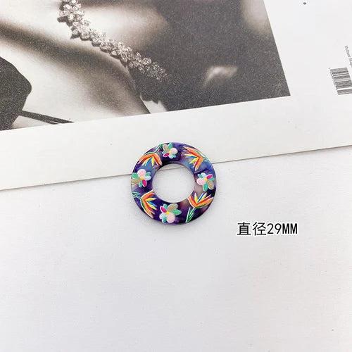 Acrylic Resin Ring Pendant Earrings DIY Accessories