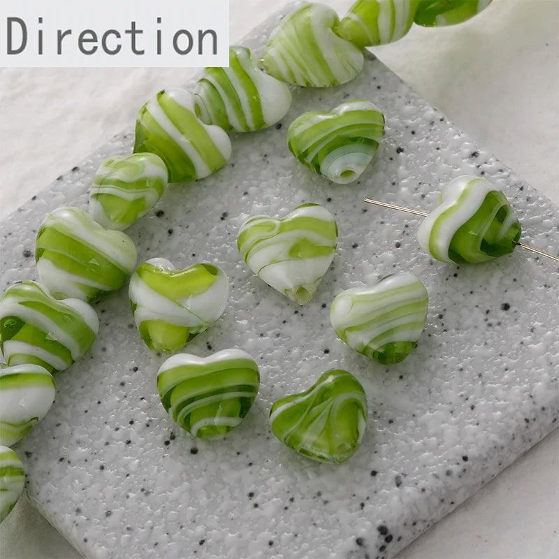 Heart-shaped Glass Beads DIY Necklace Set