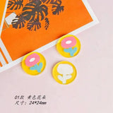 Flower Patch Acrylic Frosted DIY Earrings Material