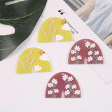 10 PCS Acrylic Embossed Flower Pendant for Earrings DIY