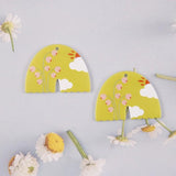 10 PCS Acrylic Embossed Flower Pendant for Earrings DIY