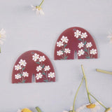 10 PCS Acrylic Embossed Flower Pendant for Earrings DIY