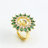 14k Plated Zirconia Ring with Pearl Holder
