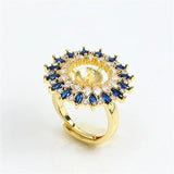 14k Plated Zirconia Ring with Pearl Holder