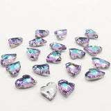 20Pcs 13x17mm U Heart Charm Pendant Crystal Glass Loose Beads For Women DIY