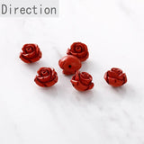 Cinnabar Red Rose Beads for DIY Earrings