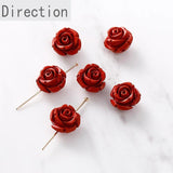 Cinnabar Red Rose Beads for DIY Earrings