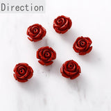 Cinnabar Red Rose Beads for DIY Earrings