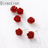 Cinnabar Red Rose Beads for DIY Earrings