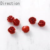 Cinnabar Red Rose Beads for DIY Earrings