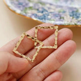 Hand-made DIY Earrings with 18K Copper Plated Geometric Frame