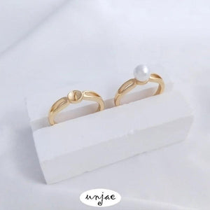 14K Copper-Clad Real Half-Hole Bead Ring DIY Open Ring