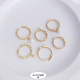 14K Copper-Clad Real Half-Hole Bead Ring DIY Open Ring
