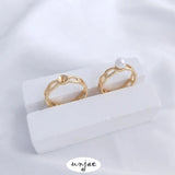 14K Copper-Clad Real Half-Hole Bead Ring DIY Open Ring