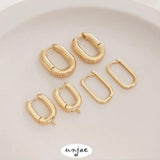 14K Gold-Coated U-Shaped Buckle French Earrings DIY Accessories 2PCS