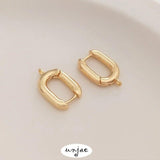 14K Gold-Coated U-Shaped Buckle French Earrings DIY Accessories 2PCS