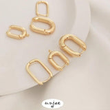14K Gold-Coated U-Shaped Buckle French Earrings DIY Accessories 2PCS