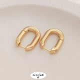 14K Gold-Coated U-Shaped Buckle French Earrings DIY Accessories 2PCS