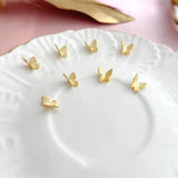 18K Real Copper Plated Mini Stereo Butterfly Earrings Necklace Set