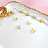 18K Real Copper Plated Mini Stereo Butterfly Earrings Necklace Set