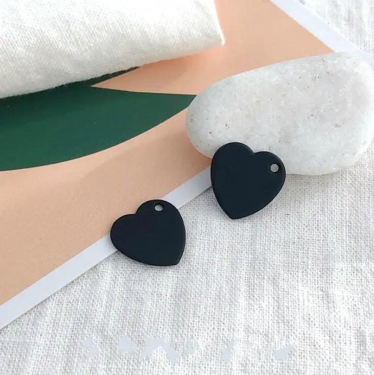 Heart-Shaped Alloy Paint Ornament Earring Stud DIY Material