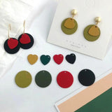 Heart-Shaped Alloy Paint Ornament Earring Stud DIY Material