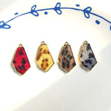 Leopard Plaid Alloy Pendant Earrings DIY Accessories Materials