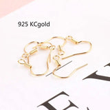 50pcs 18K Gold Plated Spring Ear Hook Earrings Thread DIY Accessories