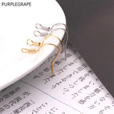 50pcs 18K Gold Plated Spring Ear Hook Earrings Thread DIY Accessories