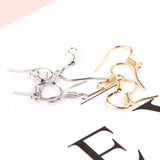 50pcs 18K Gold Plated Spring Ear Hook Earrings Thread DIY Accessories