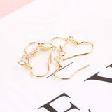 50pcs 18K Gold Plated Spring Ear Hook Earrings Thread DIY Accessories