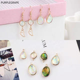 Purple Grape DIY Earrings Accessories Japanese Alloy Mermaid Water Drop Oval Pen