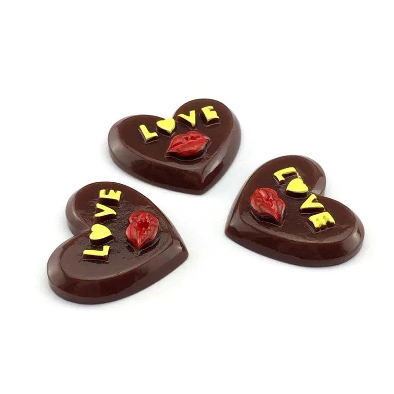 8pcs Resin Heart Cabochons for DIY Jewelry 23x27mm