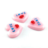 8pcs Resin Heart Cabochons for DIY Jewelry 23x27mm