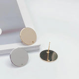 KC Silver Plated Round Stud Earring Accessory DIY Jewelry Findings 6pcs