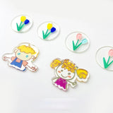 Tulip acrylic wafer hand-painted wind boy girl accessories