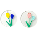 Tulip acrylic wafer hand-painted wind boy girl accessories
