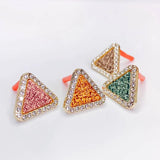 KC Plated Cotton Triangle Rhinestone Stud Earrings Diy Pendant