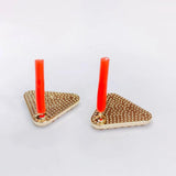 KC Plated Cotton Triangle Rhinestone Stud Earrings Diy Pendant