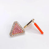 KC Plated Cotton Triangle Rhinestone Stud Earrings Diy Pendant