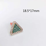 KC Plated Cotton Triangle Rhinestone Stud Earrings Diy Pendant