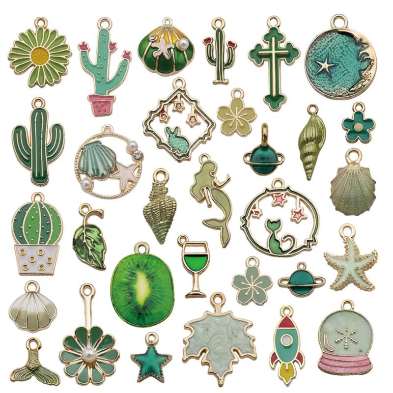 High Alloy Metal Drop Oil Charms KC Pendant DIY Keychain Bracelet Mix